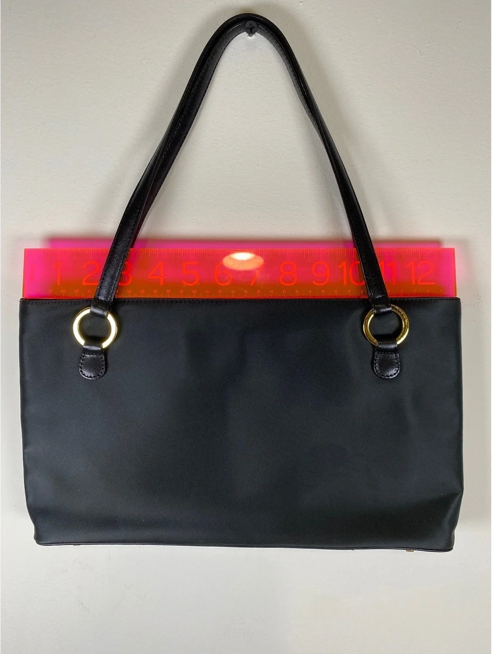 Vintage Kate Spade New York Black Nylon and Leather Shoulder Bag